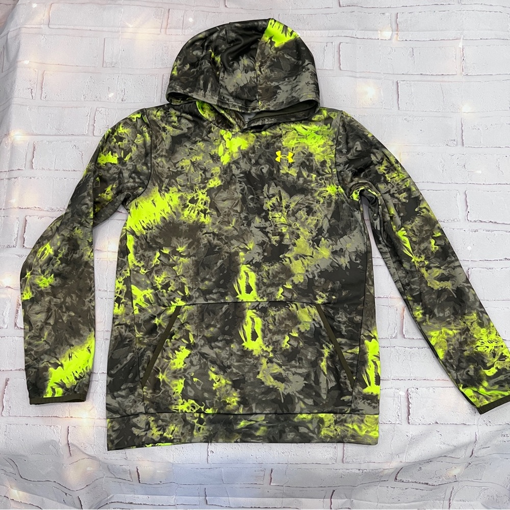 Youth Under Armour Fleece Cloud Hoodie Marine Green Size X-Large